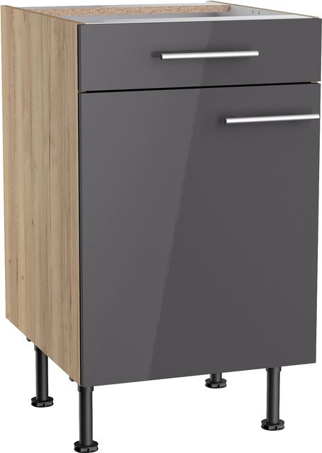Optifit Küchen-Unterschrank Jonte in Anthrazit-Wildeiche, B/T/H: 50 x 58,4 x 87 cm - Bild 1