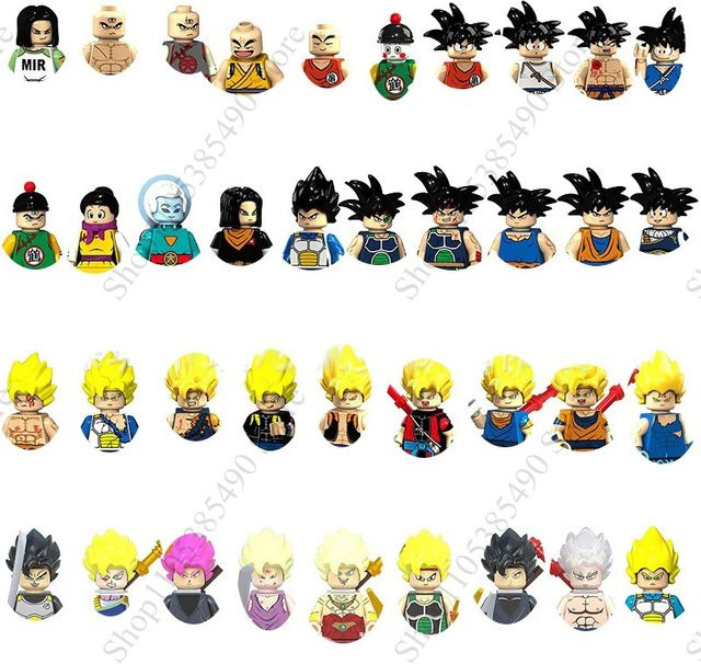 Bandai Anime Superhelden-Bausteine Goku Vegeta Gohan Piccolo Krillin, Desktop-Ornament - Bild 1
