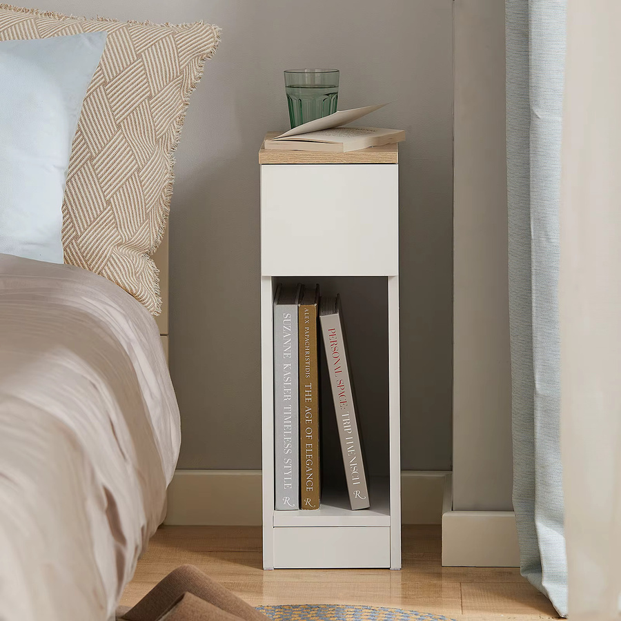 SoBuy Nachttisch FBT111 mit Schublade in Grün als schmaler Beistelltisch für Schlafzimmer und Wohnzimmer - Bild 2