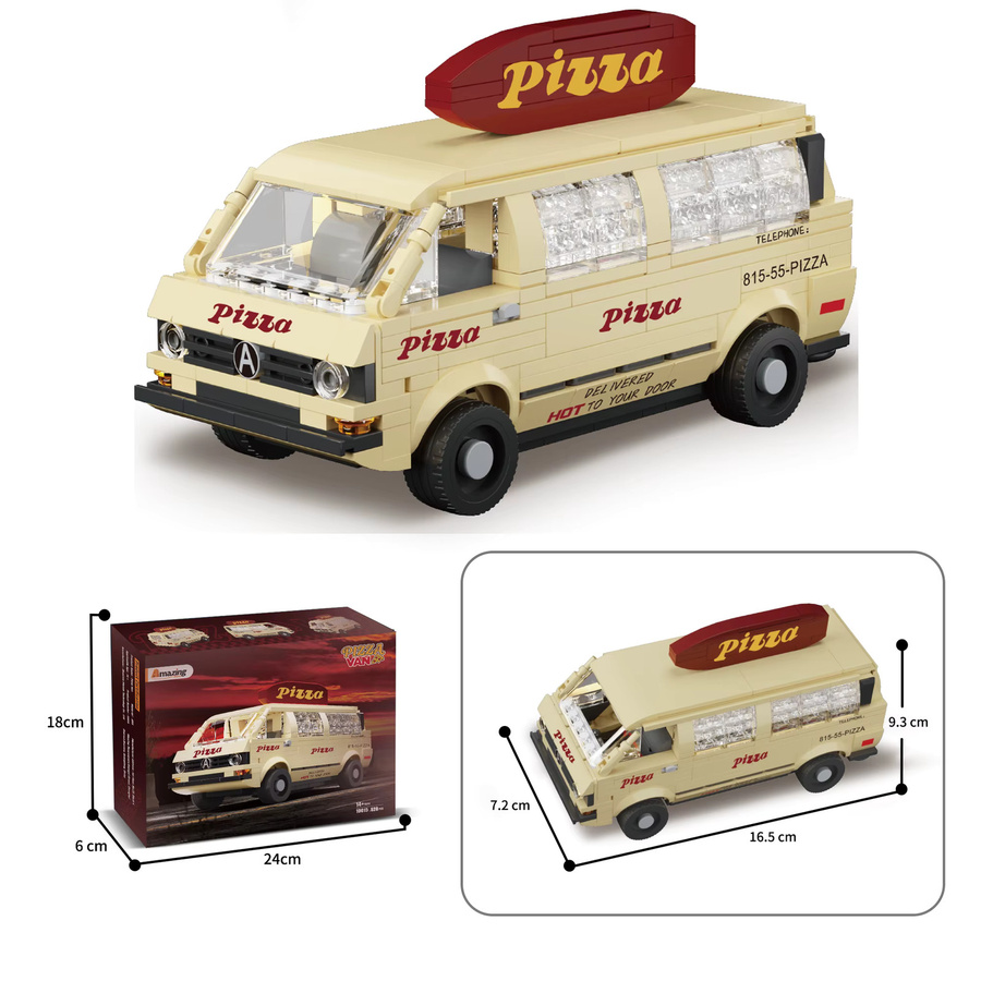 AMAZINGBLOKS Pizza-Van, Bausatz, 528 Teile - Bild 5
