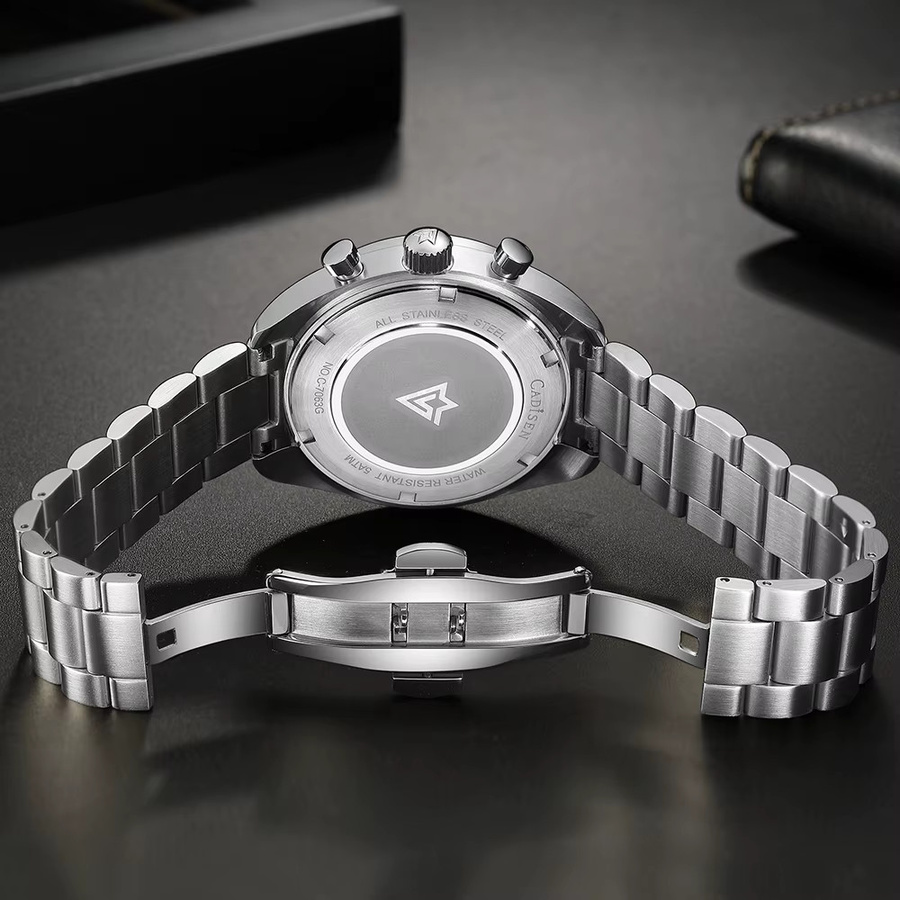Cadisen Chronograph, Quarz, Edelstahl, Schwarz, Herren - Bild 3