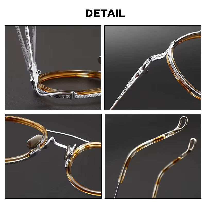 Gatenac Korrektionsbrille Aviator, Titan, Vollrand, Unisex - Bild 2