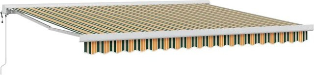 Einziehbare Markise vidaXL in Grün-Weiß mit manuellem Mechanismus, B/T/H: 400 x 350 x 165 cm - Bild 1