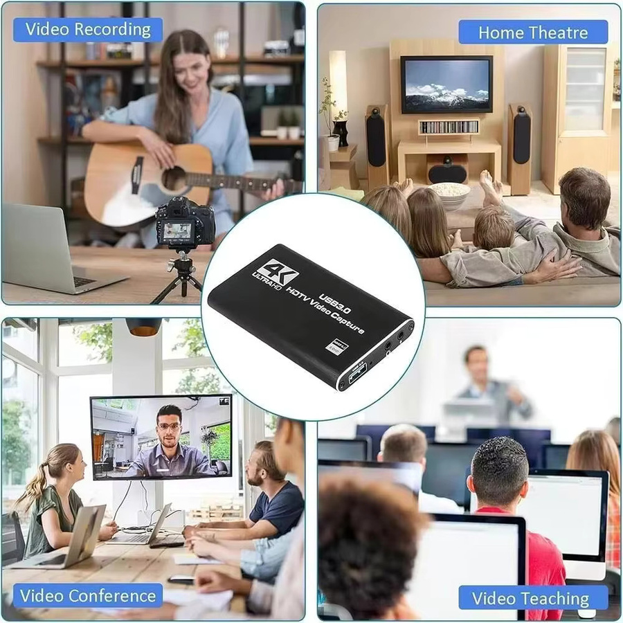 USB 3.0 Videoaufnahmekarte für 4K HDMI und 1080P 60FPS Live-Streaming in Schwarz - Bild 7