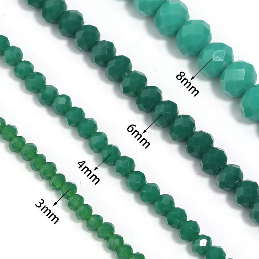 Louleur Kristallperlen, Glas, grasgrün, 3-8 mm - Bild 2