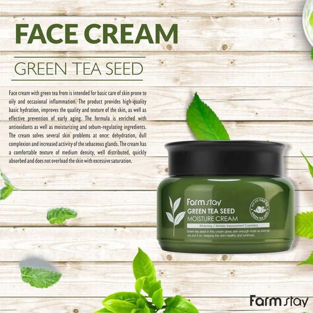 Farm Stay Green Tea Seed Moisture Cream, 100 g, Gesichtspflege - Bild 1