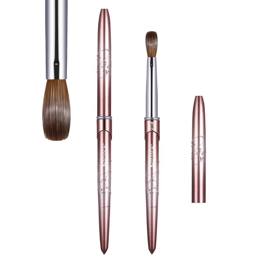 Kemeisi Nagelpinsel aus Kolinsky-Haar für Acrylpuder, Rosegold Diamant - Bild 2