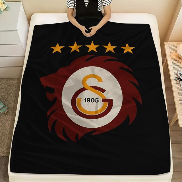 Galatasaray S.K. Flanelldecke aus Fleece, Schwarz, B/B: 130 x 150 cm - Bild 1