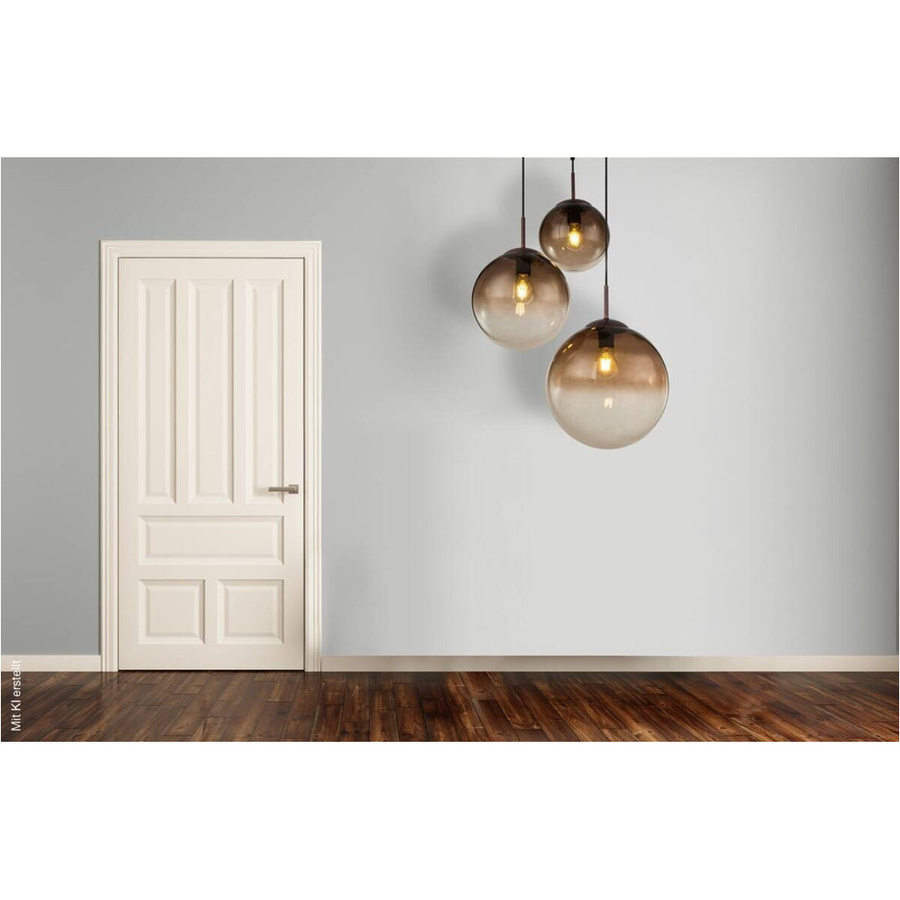 Globo Lighting Pendelleuchte Varus in Braun mit Amber Glas, H: 120 cm, B: 51 cm, E27, 3 Brennstellen - Bild 2