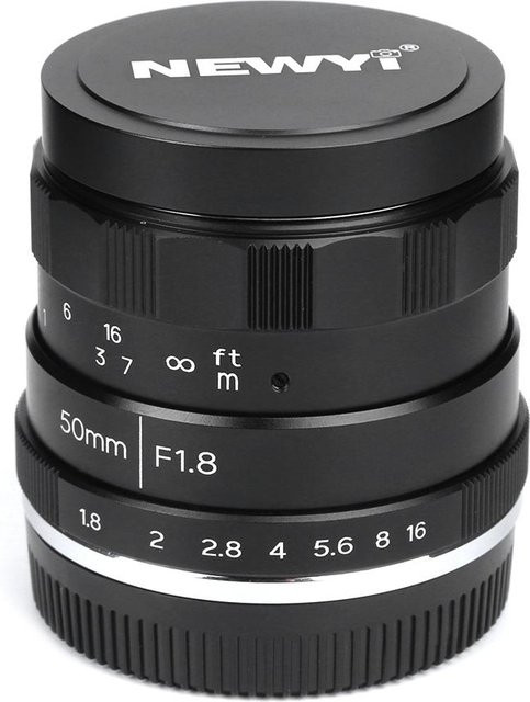 NEWYI 50mm F1.8 E-Mount Großblenden-Porträt-Manuellobjektiv für Sony A9 A7 Serie A6600 in Grau - Bild 1