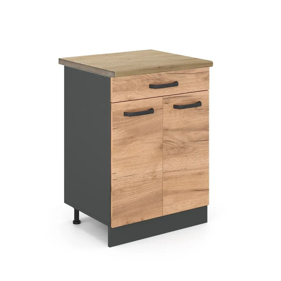 Vicco Küchenunterschrank R-Line Goldkraft Eiche/Anthrazit B: 60 cm, T: 46 cm, H: 81,6 cm - Bild 2