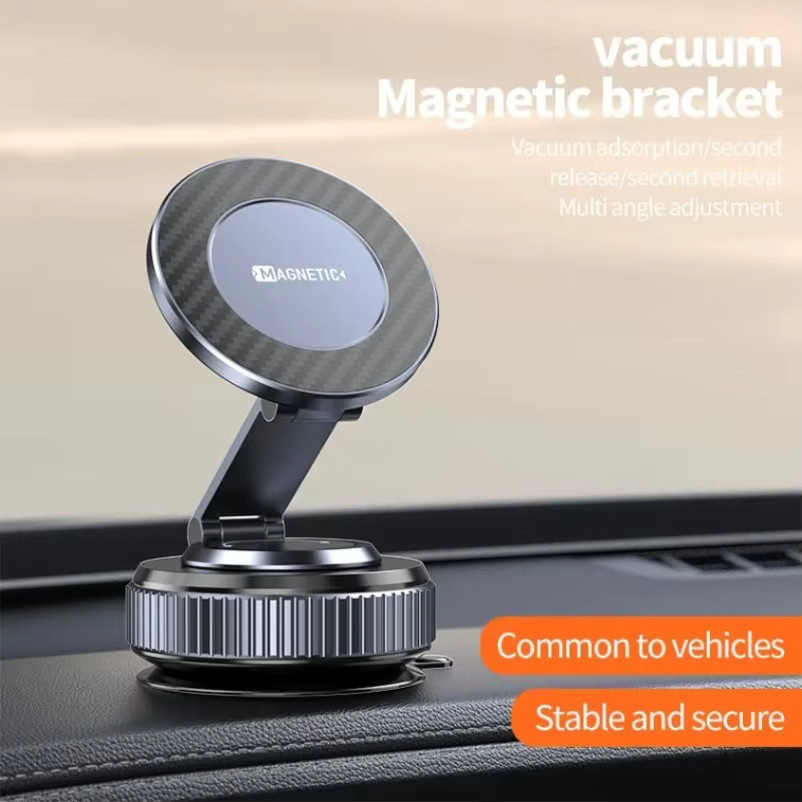 VIKEFON Magnetischer Autotelefonhalter in Schwarz mit 360 Grad Rotation und Vakuumsauger für Windschutzscheibe oder Armaturenbrett - Bild 2