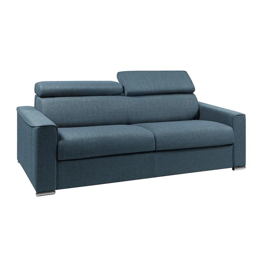 Vente-unique Schlafsofa Vizir in Blau mit verstellbarer Kopfstütze und Stoffbezug, Breite: 216 cm - Bild 2