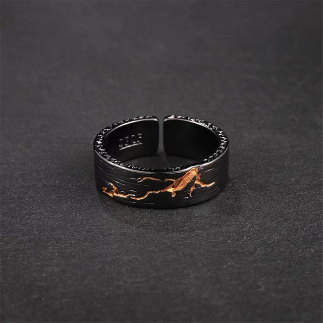 Everoyal Ring 925 Silber, Schwarz, Herren - Bild 1