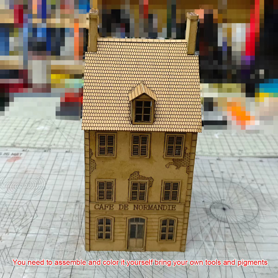 CorMake Miniatur-Café-Gebäude, Architekturmodell, Maßstabsmodellbausatz, 1/72 - Bild 2