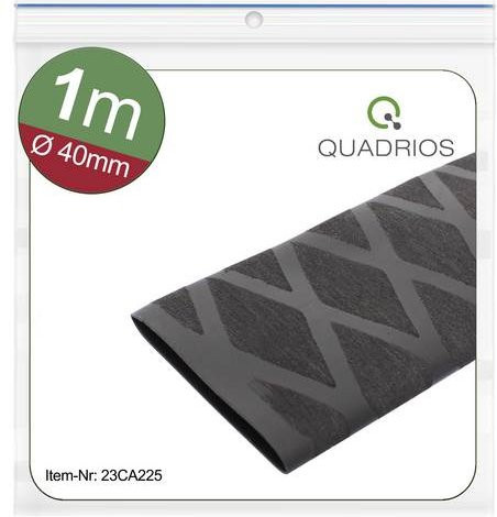 Quadrios Schrumpfschlauch ohne Kleber Schwarz 40mm x 20mm Schrumpfrate 2:1 1m - Bild 1