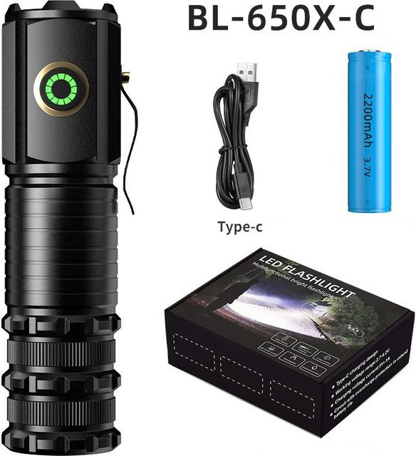 YH FlashLight Mini Handheld Starklicht-Taschenlampe mit 3 LED, Schwarz, Aluminiumlegierung - Bild 1