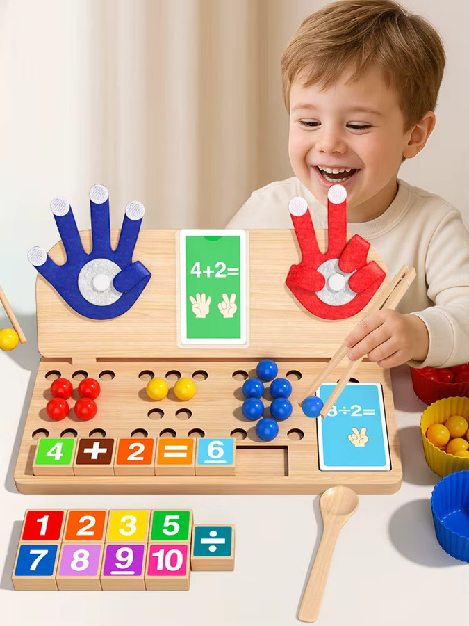 kicala Montessori Mathematik-Lernspielzeug, Holz, Bunt / Mehrfarbig - Bild 3