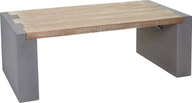 MCW Couchtisch A15 aus Tannenholz in Beton-Optik, rustikal massiv, Grau-braun, B/T/H: 122 x 46 x 60 cm - Bild 2
