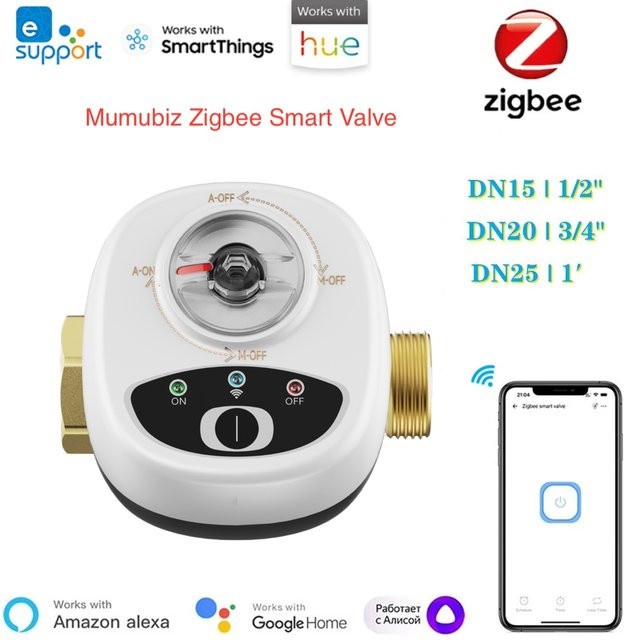 mumubiz Zigbee Smart Valve Controller eWelink für Kugelhähne DN15 DN20 DN25 mit App-Fernsteuerung und Alexa-Kompatibilität, IP65 wasserdicht - Bild 1