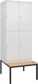 C+P Doppelstock-Spind Classic PLUS Sitzbank mit 2 Abteilen und unterbauter Sitzbank aus Buche-Hartholz, B/T/H: 212,0 x 80,0 x 81,5 cm - Bild 1
