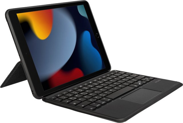Bluetooth Tastatur Hülle für Apple iPad 10.2 Zoll in Dunkelgrau - Bild 1