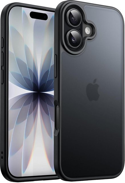 Stoßfeste matte Handyhülle von NYFundas für iPhone 17 Air 16 Pro Max 15 Plus 14 13 12 in Transparent, Blau oder Schwarz - Bild 1