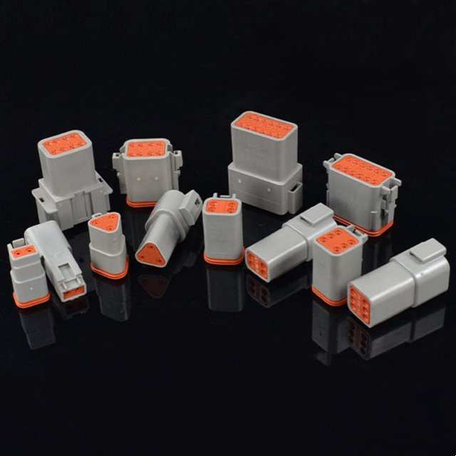 ELECAPITAL Wasserdichter elektrischer DT-Anschluss für Automotor und LKW in Grau, kompatibel mit DT06-2S/DT04-2P (3P, 4P, 6P, 8P, 12P) mit Stiften für 22-16AWG - Bild 1
