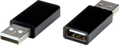 Roline USB 2.0 Adapter mit 1x USB-A Stecker und 1x USB-A Buchse in Schwarz - Bild 1