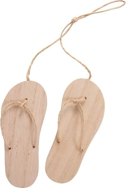 VBS Anhänger Flip Flops in Beige aus Holz und Jute - Bild 1