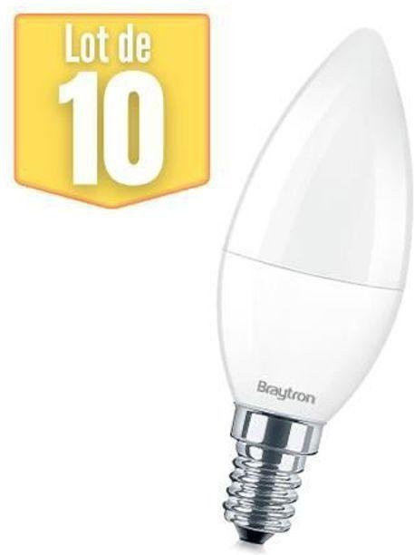 10er-Pack LED-Flammenlampen E14 mit 6,5W (entspricht 45W), warmweiß 3000K, weiß - Bild 1