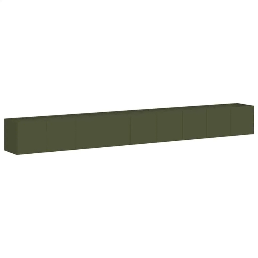 vidaXL Pflanzkübel aus Stahl in Olivgrün, Hochbeet für Gemüse- und Kräutergärten, B/T/H: 360 x 40 x 40 cm - Bild 2