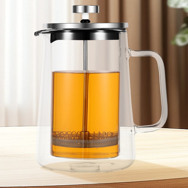 Willstar Französische Presse Kaffeemaschine aus Glas mit Filtration, Espresso-Topf und Perkolator, transparent, 350 ml / 650 ml / 1000 ml - Bild 1