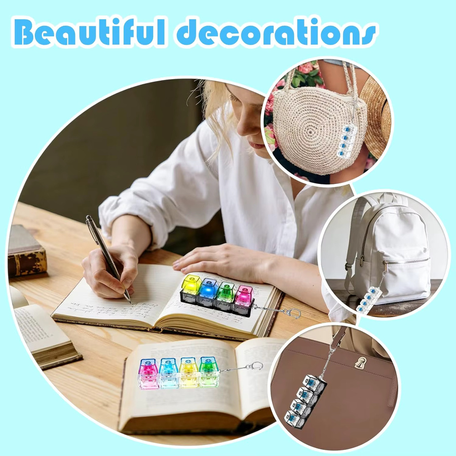 RUIYOROT Tastatur-Fidget-Spielzeug, mit bunten LED-Lichtern, 4-in-1 Stress-Clicker-Spielzeug - Bild 3