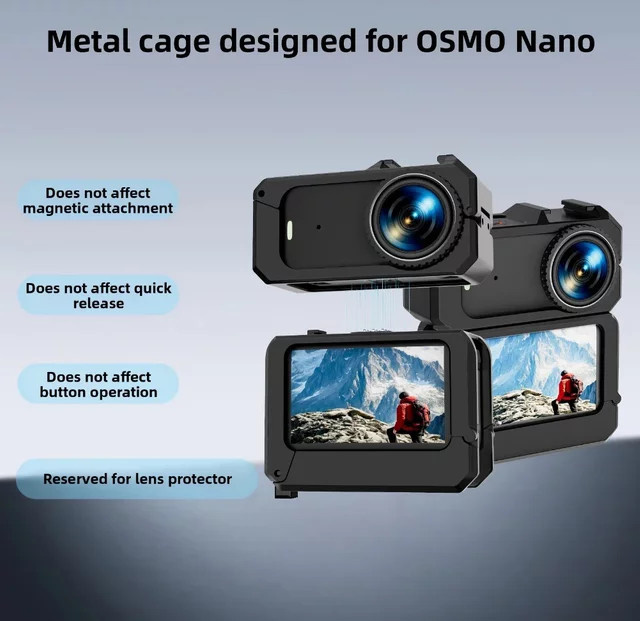 DJI OSMO-Nano Kamera Metall Käfig Rahmen Adapter Panorama Edition in Schwarz aus Aluminiumlegierung - Bild 1