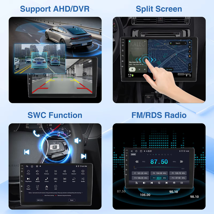 MOPECT Android Auto Autoradio mit Wireless CarPlay, 4+64G Multimedia Player mit GPS und WiFi, Schwarz - Bild 2