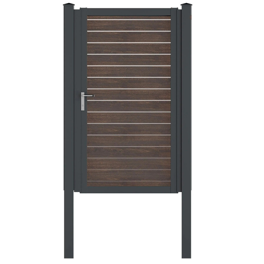Vidual Gartentor Swing-pure Einzeltor aus Aluminium in Dark Oak, B: 100 cm, H: 175 cm - Bild 2