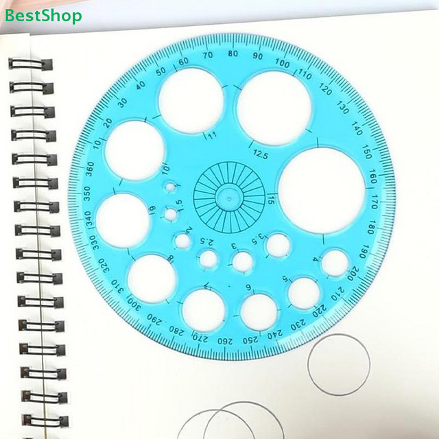 Multifunktionales 360 Grad Winkelmesser und Kreisschablone Geometrie-Lineal zum Zeichnen und Messen in Blau und Multicolour - Bild 1