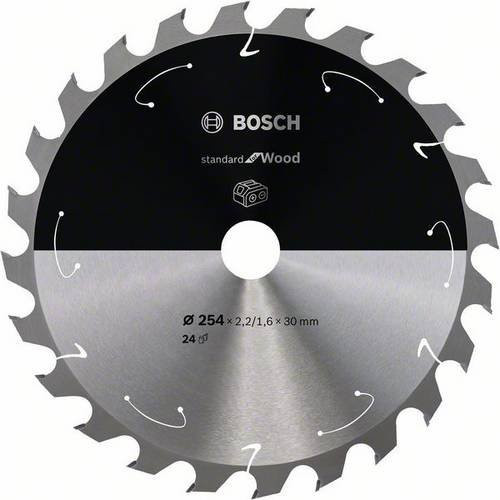 Bosch Hartmetall Kreissägeblatt für Holz, Farbe: Silber, Durchmesser: 254 mm, Bohrung: 30 mm, 24 Zähne - Bild 1