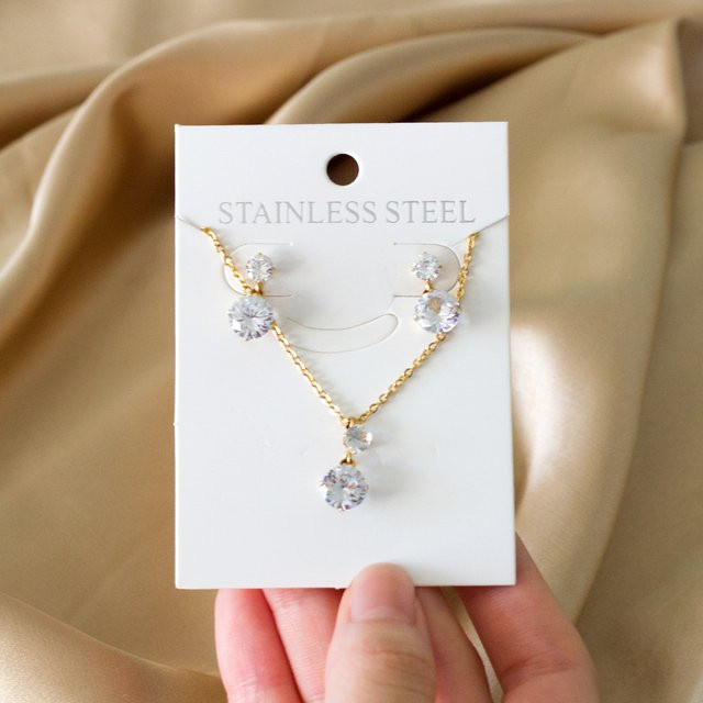 LUXUKISSKIDS Schmuckset, Edelstahl, Kristall, Gold, Damen - Bild 1