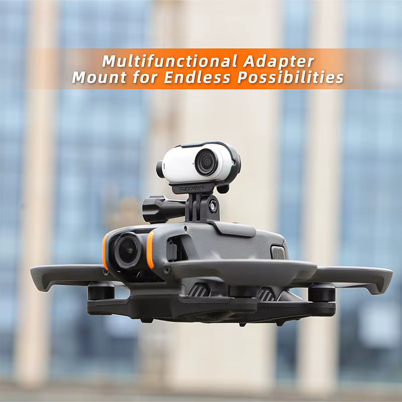 QISHKJ Verlängerung Halterung für GoPro 11/12, Insta360 X3/X4 und DJI Avata 2 Drone Zubehör, Schwarz - Bild 3