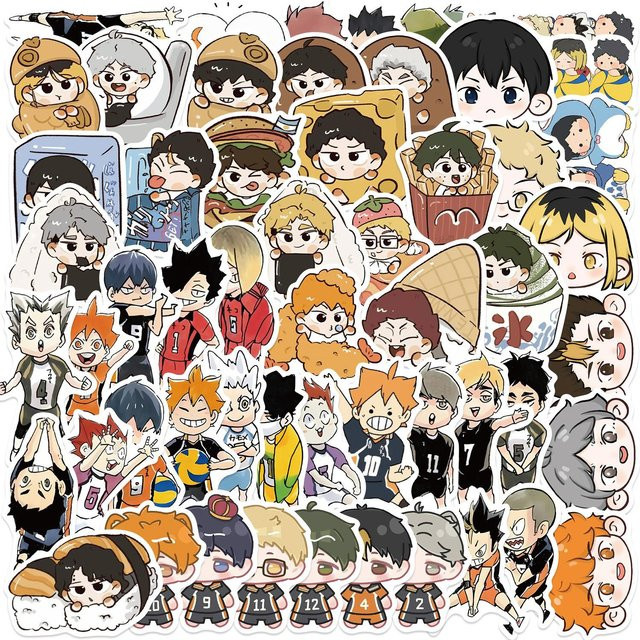 1050 Stück Volleyball Haikyuu! Anime Graffiti Aufkleber Set in Multicolour von Binchi Outdoor Product für Handy, Flasche und Notizbuch - Bild 1