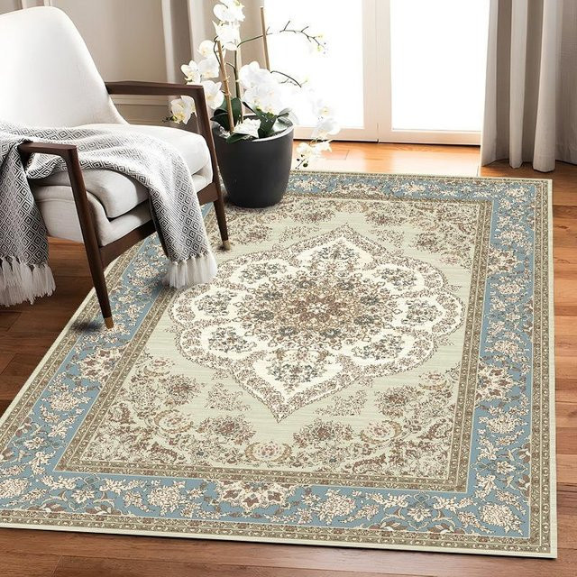 Karpetti Teppich im Retro-Persien-Stil, orientalischer Teppich aus Polyester, rutschfest und waschbar, Mehrfarbig, B/T: 120 x 160 cm - Bild 1