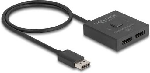 Delock DisplayPort-Switch 2 zu 1 bidirektional 8K in Schwarz (18906) - Bild 1