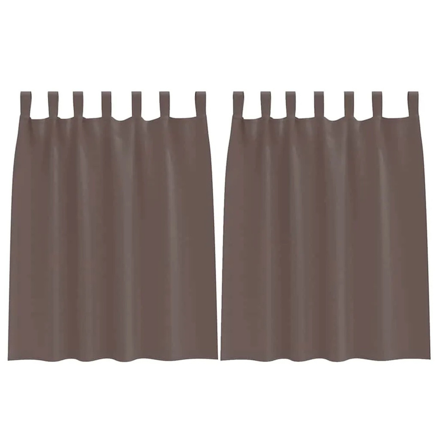 vidaXL Verdunkelungs-Vorhang aus Polyester in Braun mit Ringen und thermischer Isolierung, Breite: 140 cm - Bild 2