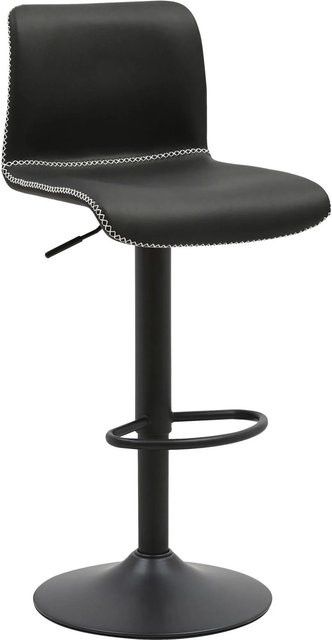 DELUKE Barhocker RANOR Barstuhl aus Kunstleder in Schwarz, höhenverstellbar, drehbar mit Lehne, B/T/H: 41 x 47 x 85 cm - Bild 1