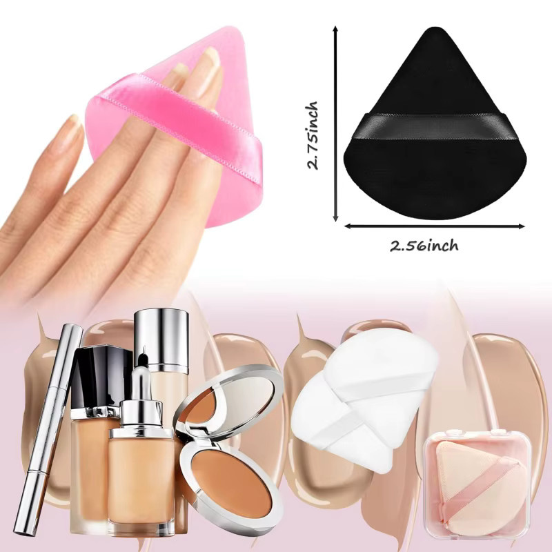 HMQ beauty Make-up-Schwämme, 5 Stück, dreieckig, mit 2 Aufbewahrungsboxen - Bild 2