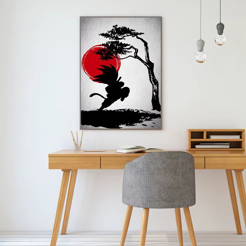 Bandai Dragon Ball Goku Leinwand Wandbild im Aquarell-Stil, Multicolor Wandkunst für das Kinderzimmer - Bild 4