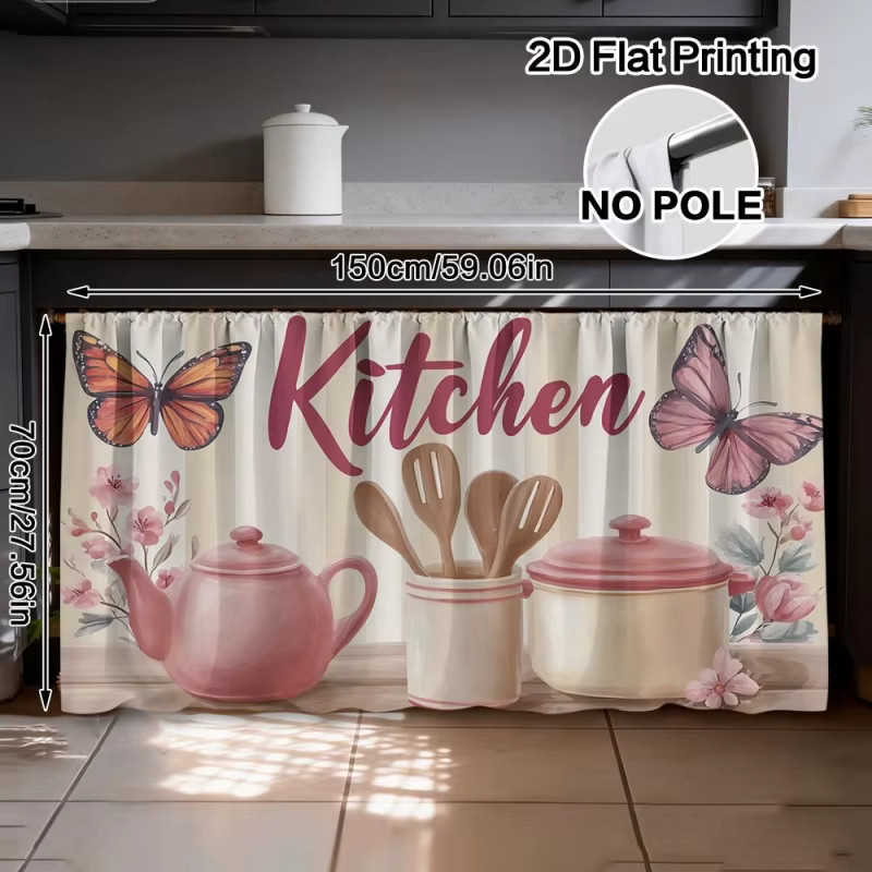 VIKAMA Küchenschrank-Dekorationsvorhang mit floralem Blumenmuster in Multicolour - Bild 4