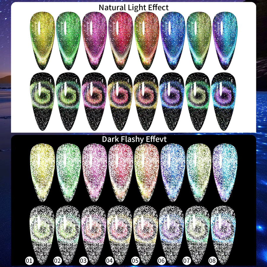 Misscheering Cat Eye Nagellack Gel, Regenbogen, 7,5 ml, Schimmernd - Bild 6